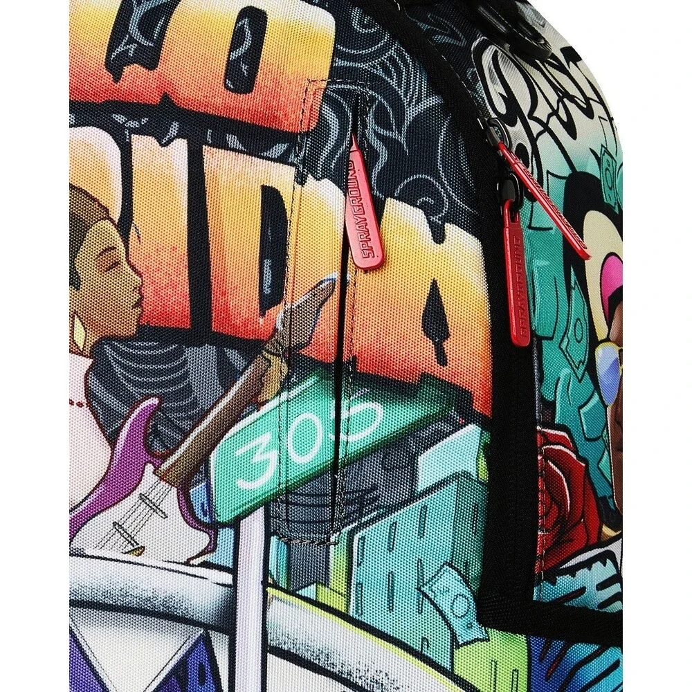 Sprayground Flo Rida Back Tattoo Backpack Unisex Multi Graphic Top Handle SPR382